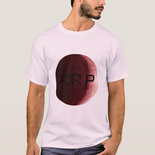 xrp, rippeln, rot-mondfarbenes Logo-Shirt T-Shirt (Vorderseite)