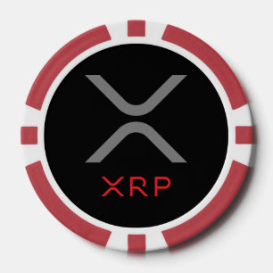 XRP Ripple Grau & Rot Logo Poker Chips