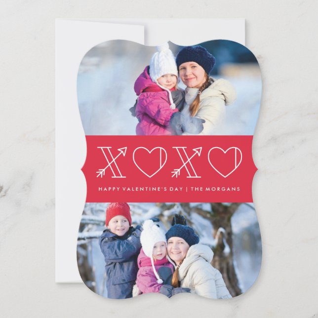 XS & Os Valentinstag Card - Rose Feiertagskarte (Vorderseite)
