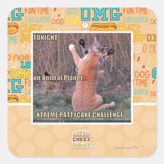 Xtreme PattyCake Challenge Quadratischer Aufkleber (Vorderseite)