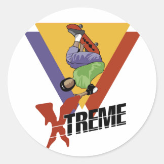Xtreme Skateboarding-Aufkleber Runder Aufkleber