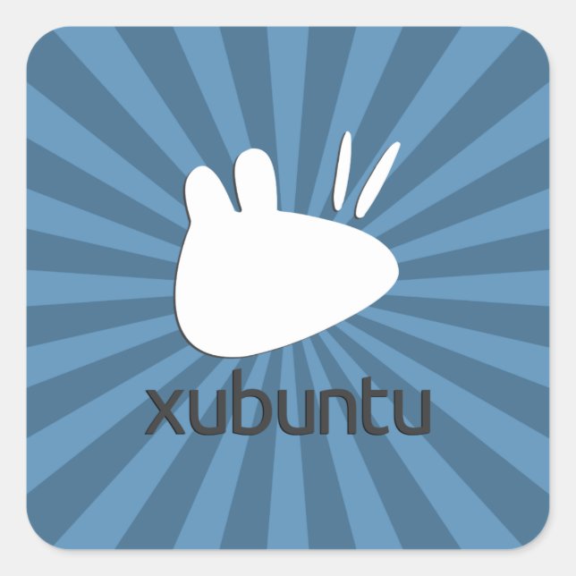 Xubuntu aquamarin Sternexplosion Quadratischer Aufkleber (Vorderseite)