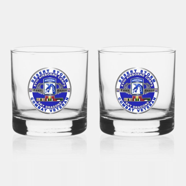 XVIII IM FLUGZEUG CORPS-Wüstensturm Whiskyglas (Vorderseite)