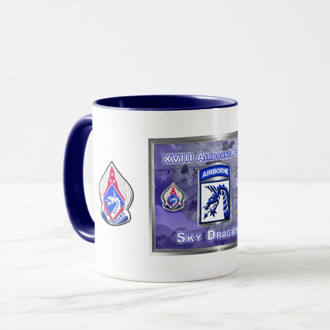XVIII Im Flugzeug Korps "Amerikas Notfallkorps" Tasse (Vorderseite Links)