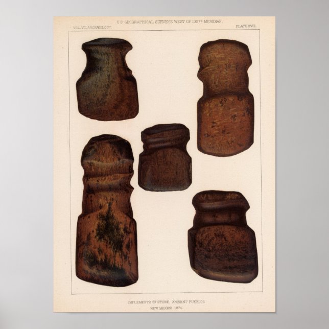 XVIII Stone implements, New Mexico Poster (Vorne)