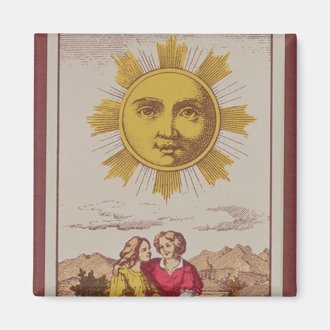 XVIIII Le Soleil, französische Tarot-Karte der Son Magnet (Vorne)