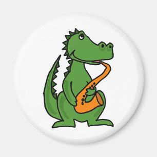 XX Alligator, der Saxophon spielt Magnet