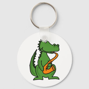 XX Alligator, der Saxophon spielt Schlüsselanhänger
