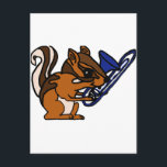 XX-Chipmunk-Cartoon für Computerspiele Postkarte<br><div class="desc">Unglaublich witzig Cartoon-Chipmunk, der das Posaunendesign spielt. Er ist niedlich und lustig und voller Persönlichkeit. Gute Geschenkidee.</div>