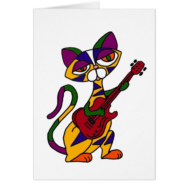 XX coole Katze, die Gitarren-Cartoon spielt (Vorne)