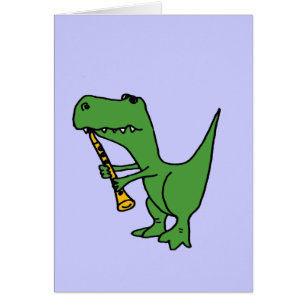 XX dinosaure hilare de T-rex jouant la clarinette