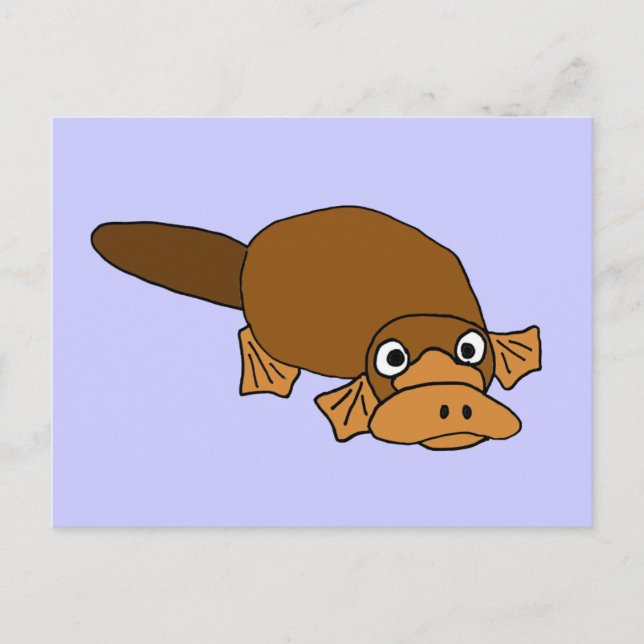 XX - Duck Billed Platypus Cartoon Postkarte (Vorderseite)