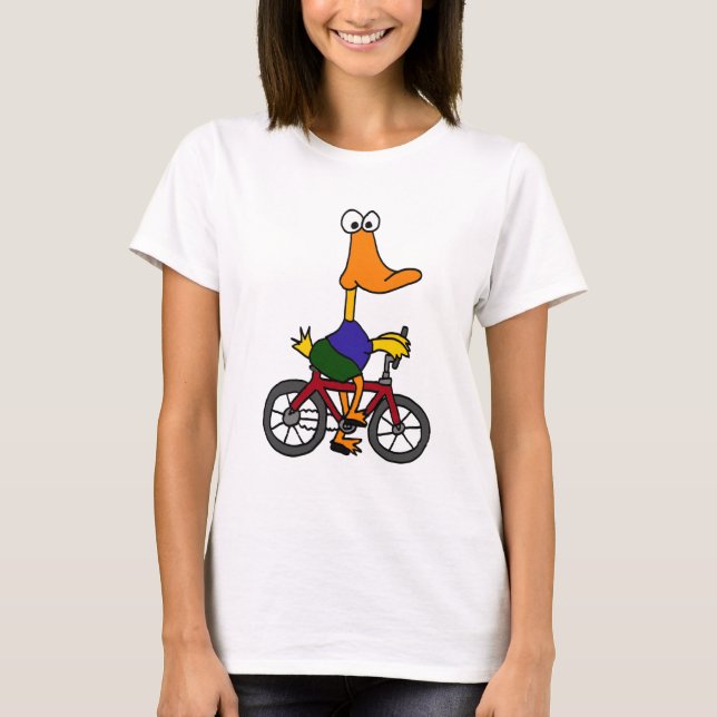 XX Enten-Reitfahrrad-Cartoon T-Shirt (Vorderseite)