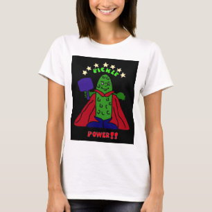 XX Essiggurken-PowerSuperhero Pickleball Cartoon T-Shirt