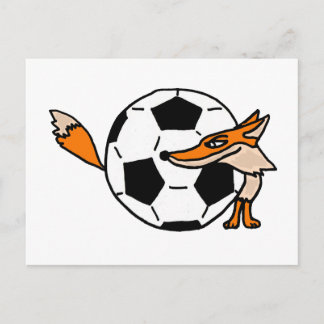 XX- Fox Hinter einem Fußballball Kunst Postkarte