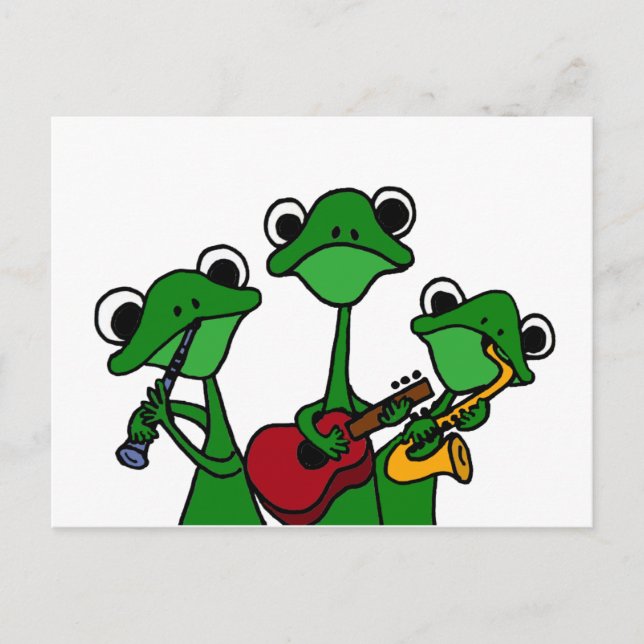 XX - Frösche spielen Cartoon Postkarte (Vorderseite)