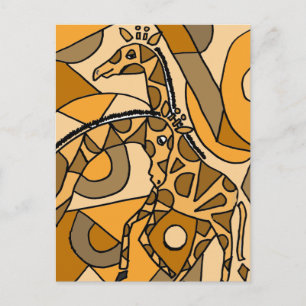 XX - Fun Giraffe Art Postkarte