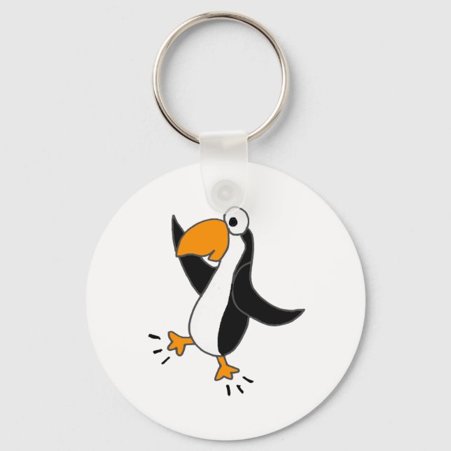 XX- Funny Dancing Penguin Cartoon Schlüsselanhänger (Vorderseite)