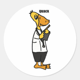 XX- Funny Duck Doctor Runder Aufkleber