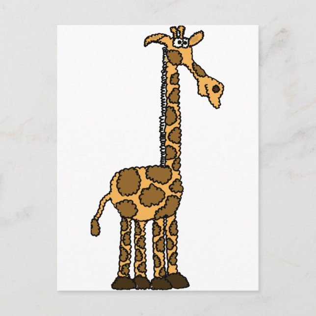 XX - Funny Giraffe Cartoon Postkarte (Vorderseite)