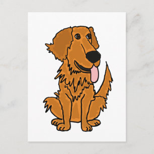 XX - Funny Golden Retriever Dog Cartoon Postkarte