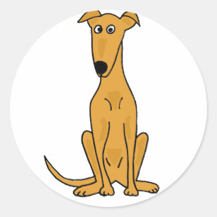 XX - Funny Greyhound Dog Cartoon Runder Aufkleber