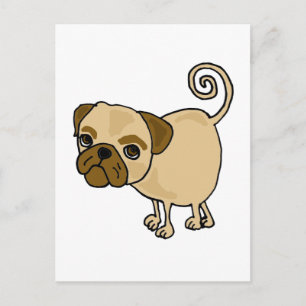 XX - Funny Mops Puppy Dog Cartoon Postkarte