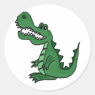 XX-Gator-Cartoon Runder Aufkleber