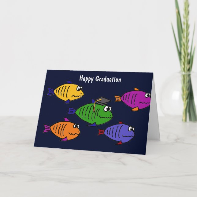 XX- Happy Abschluss School of Fish Karte (Vorderseite)