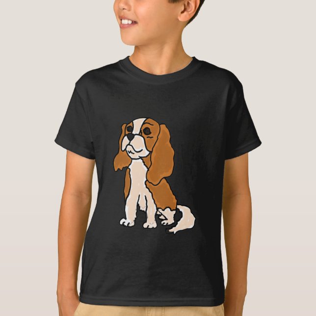 XX Kavalier-Königcharles Spaniel-HundeCartoon T-Shirt (Vorderseite)