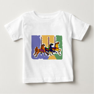 XX künstlerische Karussell-PferdeVolkskunst Baby T-shirt