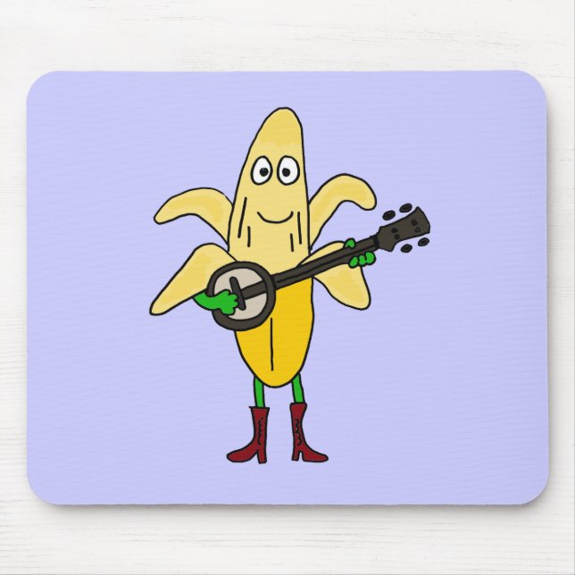 XX lustige Banane, die Banjo-Cartoon spielt Mousepad (Vorne)
