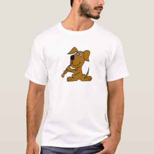 XX lustiger Brown-Hund, der den Clarinet spielt T-Shirt