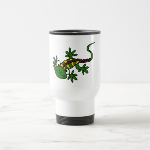XX lustiger bunter Leguan-Entwurf Reisebecher