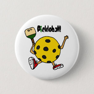 XX lustiger Pickleball Charakter Button