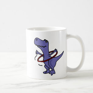 XX lustiger T-rex Dinosaurier unter Verwendung Kaffeetasse