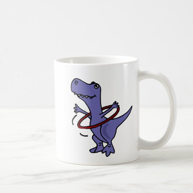 XX lustiger T-rex Dinosaurier unter Verwendung Kaffeetasse (Rechts)