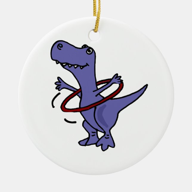 XX lustiger T-rex Dinosaurier unter Verwendung Keramikornament (Vorne)