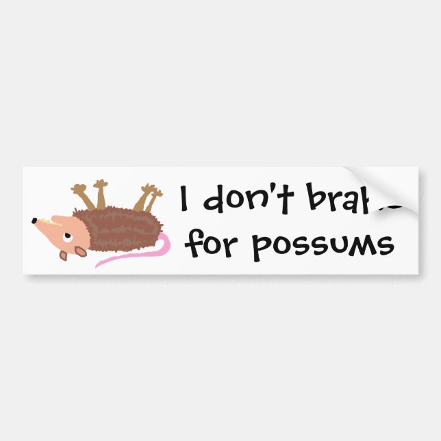 XX lustiger toter Opossum Roadkill Cartoon Autoaufkleber (Vorne)