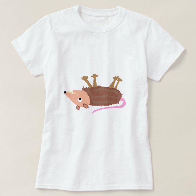 XX lustiger toter Opossum Roadkill Cartoon T-Shirt (Design vorne)
