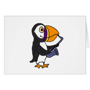 XX Papageientaucher, der das Saxophon spielt