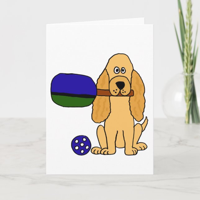 XX - Pickleball Cocker Spaniel Cartoon Karte (Vorderseite)