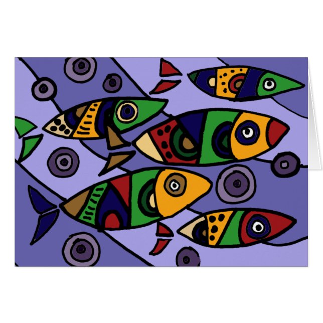 XX poissons d'art abstrait (Devant horizontal)