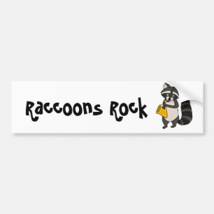 XX Raccoon, der Saxophone-Cartoon spielt Autoaufkleber