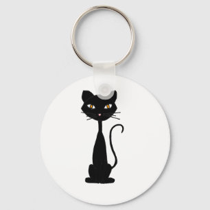 XX schwarzer Miezekatze-Katzen-Kunst-Entwurf Schlüsselanhänger