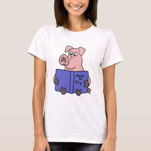 XX Schwein-Lesung wie zum Fliegen-Buch T-Shirt