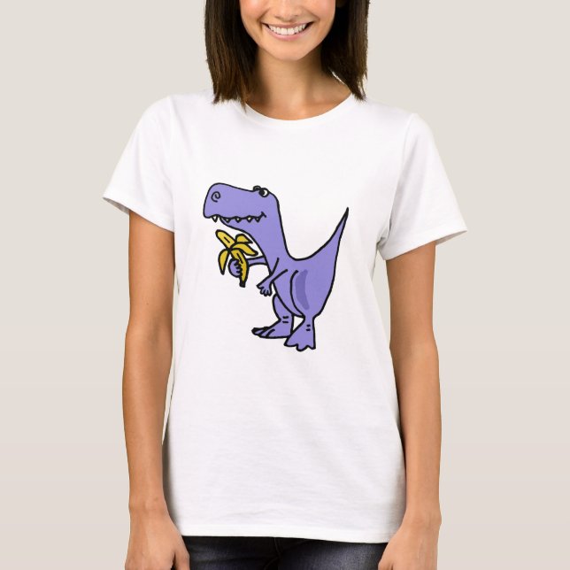 XX T-Rex Dinosaurier, der Bananen-Cartoon isst T-Shirt (Vorderseite)