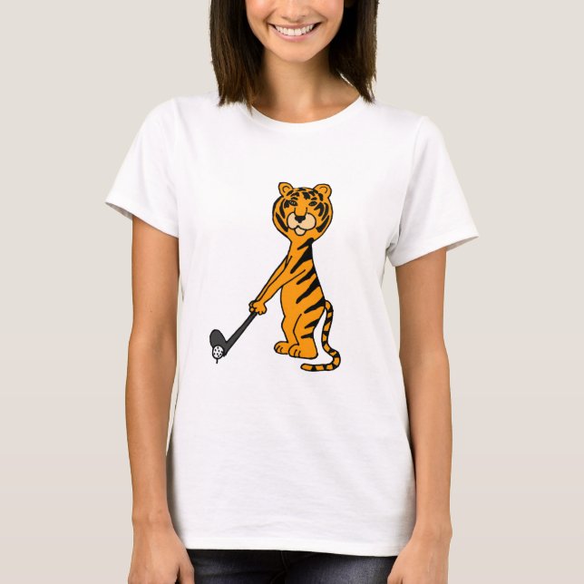 XX Tiger, der Golf-Cartoon spielt T-Shirt (Vorderseite)