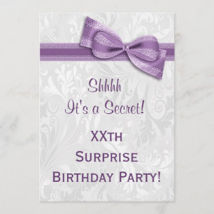 XX. ÜBERRASCHUNG Geburtstagsparty Damask und Bow Einladung