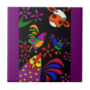 XX Volkskunst-Vieh Fliese